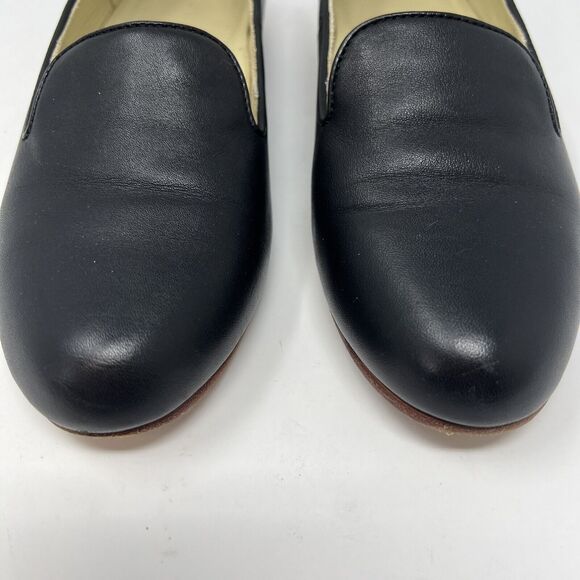 NISOLO Women’s Size 7 Black Leather Slip On Smoking Shoe Loafer Classic Flats - Picture 7 of 9